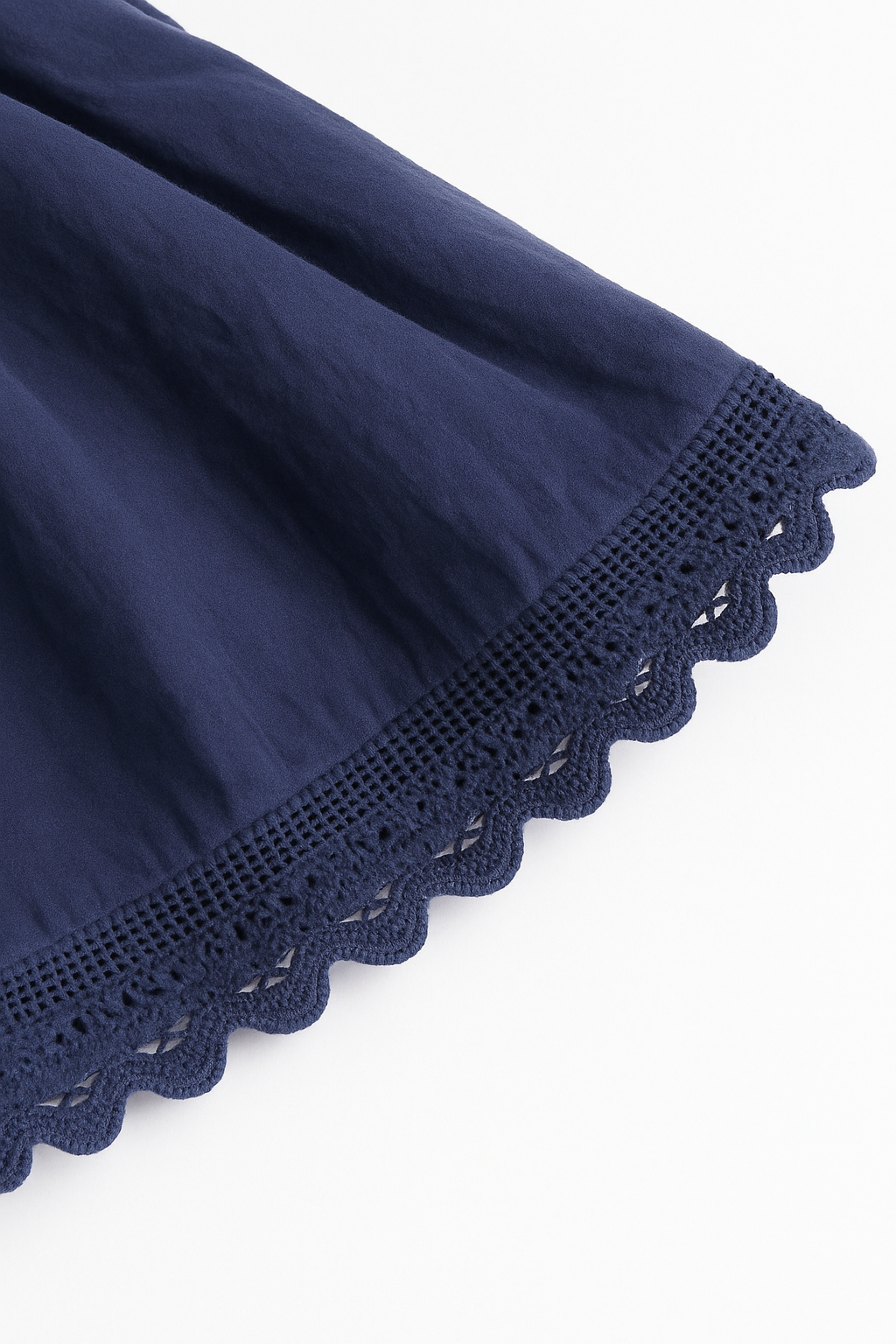 Navy Blue Cotton Lace Maxi Skirt – 100% Cotton Boho Long Skirt for Women | Made in India