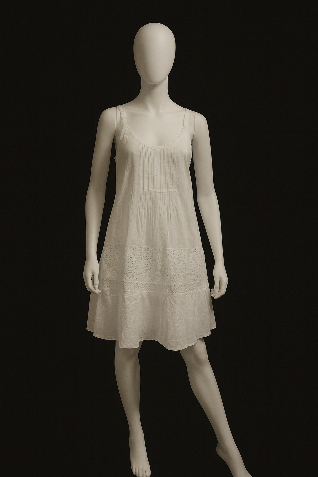 White Sheer Cotton Summer Dress | One Size Nightwear | 100% Cotton Made in India – Lightweight & Comfortable Women’s Dress