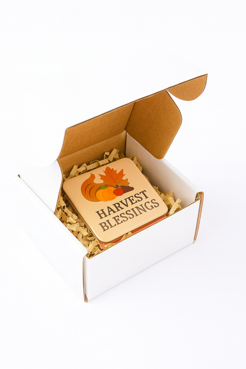 Fall & Halloween Fridge Magnet Set | Made in Canada | 2x2 inch Rounded Corners | Pumpkin Patch & Harvest Decor Gift Box