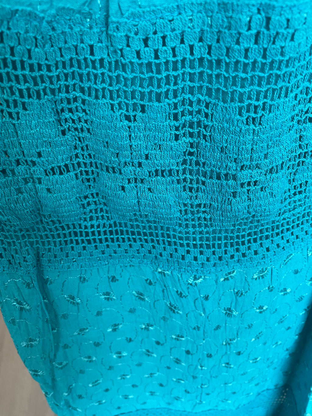Turquoise Cotton Lace Maxi Skirt – 100% Cotton, Made in India | Comfort Meets Elegance by TwirlbyK