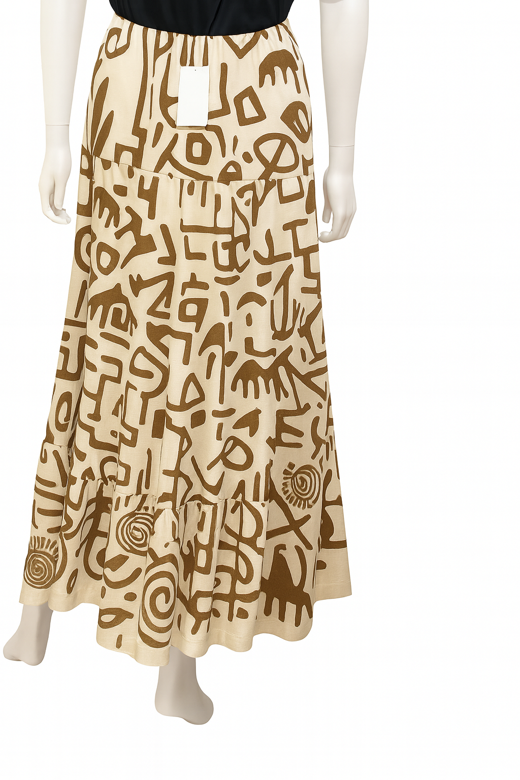 100 % Cotton Flowy Maxi-Skirt with Bold Tribal Inspired Prints