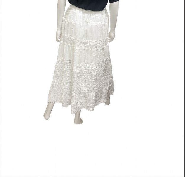 100% Cotton Whispering Lace Maxi Skirt